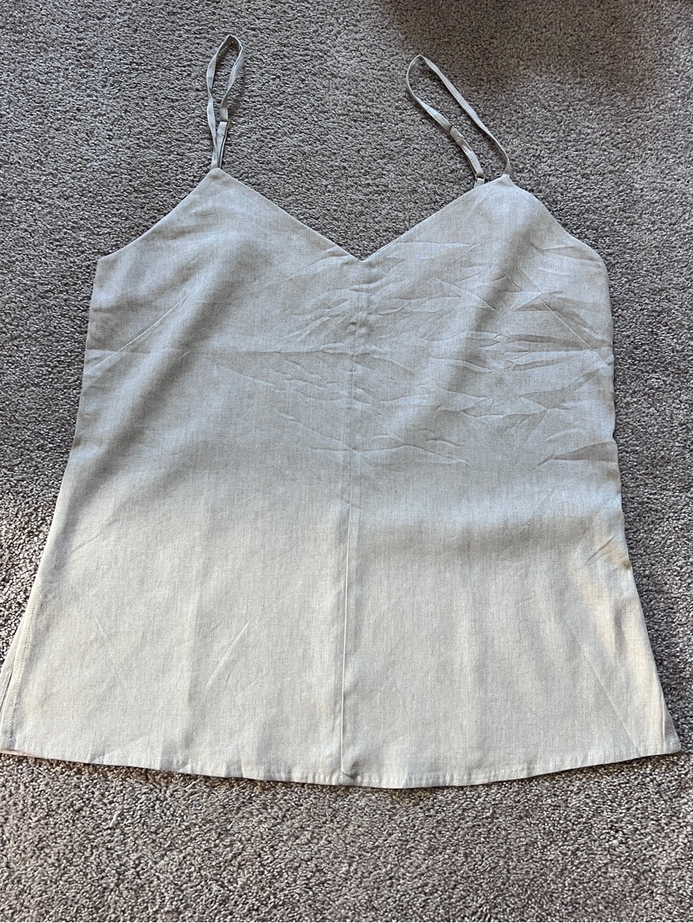Club Monaco Linen V-Neck Silk-Blend Camisole with Adjustable Straps